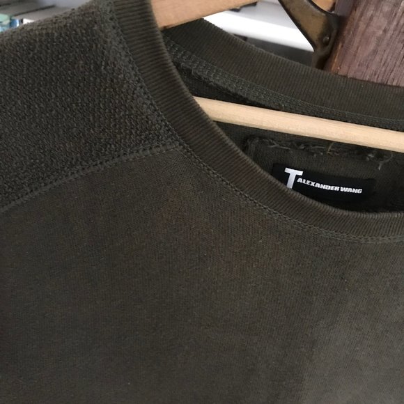 T by Alexander Wang Sweatshirt in Military Green - Picture 2 of 8